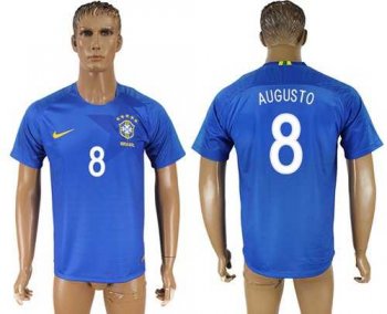 Brazil #8 Augusto Away Soccer Country Jersey