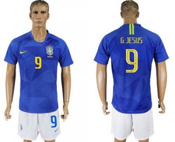 Brazil #9 G.Jesus Away Soccer Country Jersey