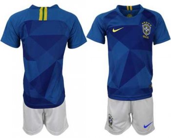 Brazil Blank Away Kid Soccer Country Jersey