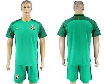 Brazil Blank Green Goalkeeper Soccer Country Jersey