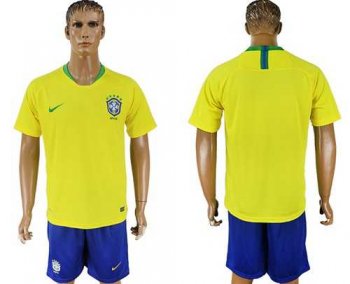 Brazil Blank Home Soccer Country Jersey