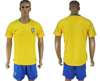 Brazil Blank Home Soccer Country Jersey