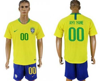 Brazil Personalized Home Soccer Country Jersey