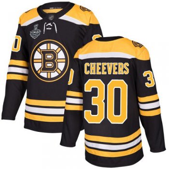 Bruins #30 Gerry Cheevers Black Home Authentic Stanley Cup Final Bound Stitched Hockey Jersey