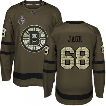 Bruins #68 Jaromir Jagr Green Salute to Service Stanley Cup Final Bound Stitched Hockey Jersey