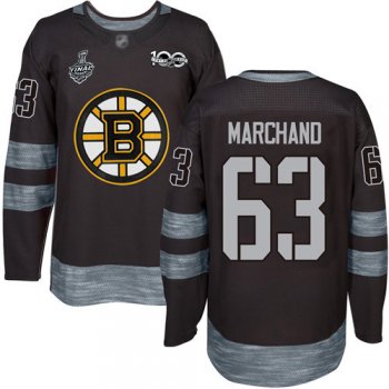 Bruins #63 Brad Marchand Black 1917-2017 100th Anniversary Stanley Cup Final Bound Stitched Hockey Jersey