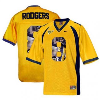 California Golden Bears #8 Aaron Rodgers Gold With Portrait Print College Football Jersey9