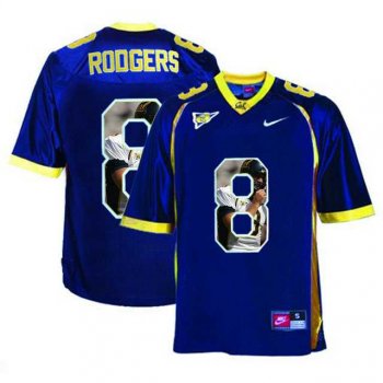 California Golden Bears #8 Aaron Rodgers Navy With Portrait Print College Football Jersey3