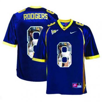 California Golden Bears #8 Aaron Rodgers Navy With Portrait Print College Football Jersey4