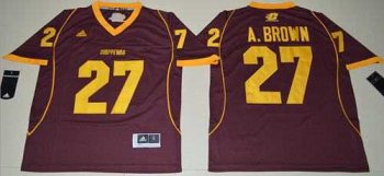 Central Michigan Chippewas #27 Antonio Brown Maroon Stitched NCAA Jersey