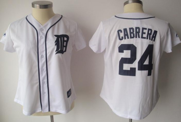 Cheap Women Detroit Tigers 24 Cabrera White Jersey