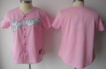 Cheap Women Milwaukee Brewers Blank Pink MLB Jersey