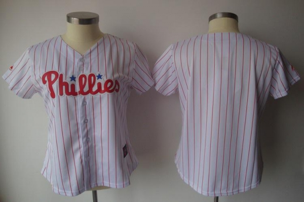 Cheap Women Philadelphia Phillies Blank White(Red Strip)MLB Jersey