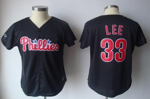 Cheap Women Philadelphia Phillies 33 Cliff Lee Black JerseyWomen Philadelphia Phillies 33 Cliff Lee Black Jersey