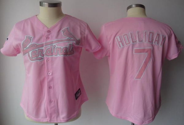 Cheap Women St.Louis Cardinals 7 Holliday Pink Jersey