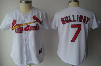 Cheap Women St.Louis Cardinals 7 Holliday White Jersey