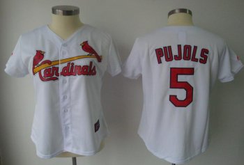 Cheap Women St.Louis Cardinals 5 Albert Pujols White Jersey