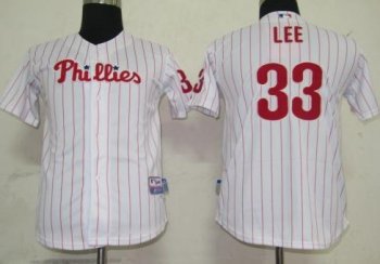 Kids Philadephia Phillis 33 Lee White MLB Jerseys Cheap