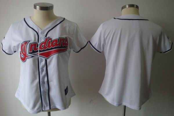 Cheap Women Cleveland Indians Blank White MLB Jerseys