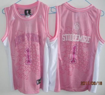 Cheap Women New York Knicks 1 Amar'e Stoudemire Pink Jerseys