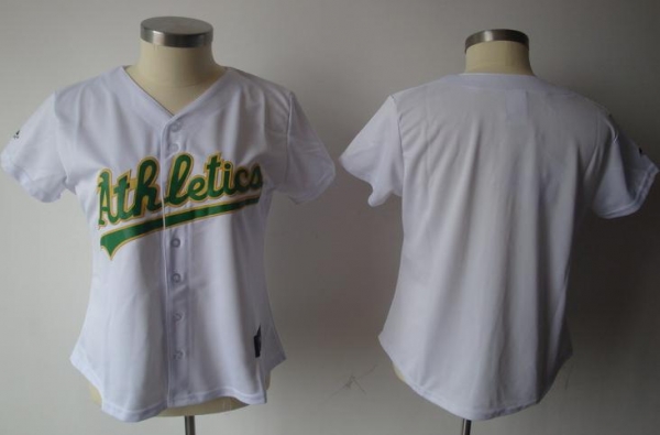 Cheap Women Oakland Athletics Blank White MLB Jerseys