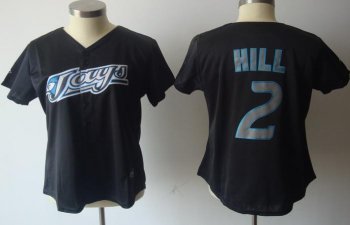 Cheap Women Toronto Blue Jays 2 Aaron Hill Black Jersey