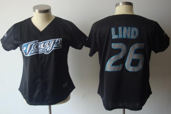 Cheap Women Toronto Blue Jays 26 Adam Lind Black Jersey