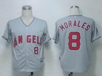 Los Angeles Angels 8 Morales Grey Cool Base Kids MLB Jerseys Cheap