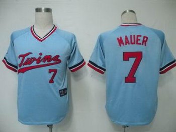 Minnesota Twins 7 Mauer Blue M&N Kids MLB Jerseys Cheap