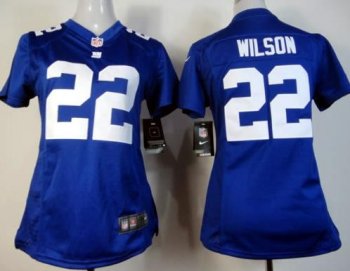 Cheap Women Nike New York Giants 22 Wilson Blue Game Nike NFL Jerseys