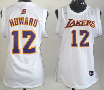 Cheap Women Los Angeles Lakers 12# Dwight Howard White Revolution 30 Swingman Jersey