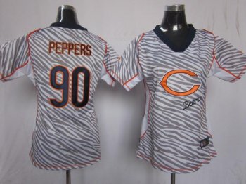 Cheap Women Nike Chicago Bears 90 Julius Peppers FEM FAN Zebra Nike NFL Jerseys