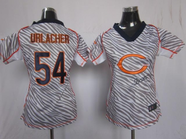 Cheap Women Nike Chicago Bears 54 Brian Urlacher FEM FAN Zebra Nike NFL Jerseys