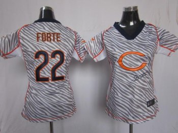 Cheap Women Nike Chicago Bears 22# Matt Forte FEM FAN Zebra Nike NFL Jerseys