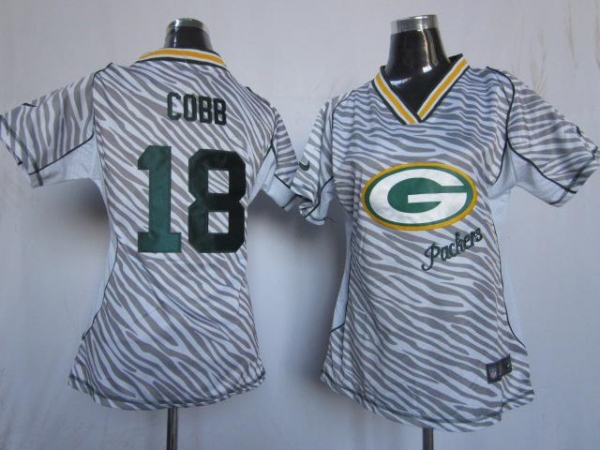 Cheap Women Nike Green Bay Packers #18 Randall Cobb FEM FAN Zebra Nike NFL Jerseys