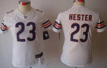 Cheap Women Nike Chicago Bears 23 Devin Hester White Game LIMITED Nike NFL Jerseys