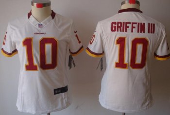 Cheap Women Nike Washington Redskins 10# Robert Griffin III White Game LIMITED Nike NFL Jerseys