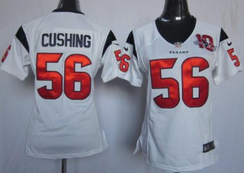 Cheap Women Nike Houston Texans 56 Brian Cushing White Nike NFL Jerseys W 10th Patch