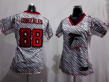 Cheap Women Nike Atlanta Falcons #88 Tony Gonzalez FEM FAN Zebra Nike NFL Jerseys