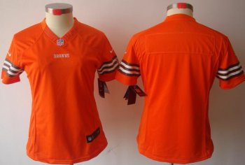 Cheap Women Nike Cleveland Browns Blank Orange Game LIMITED NFL Jerseys