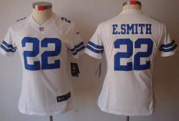 Cheap Women Nike Dallas Cowboys 22 E.SMITH White Game LIMITED Nike NFL Jerseys