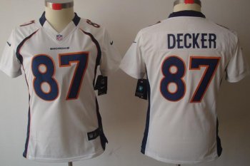 Cheap Women Nike Denver Broncos 87# Eric Decker White Game LIMITED NFL Jerseys