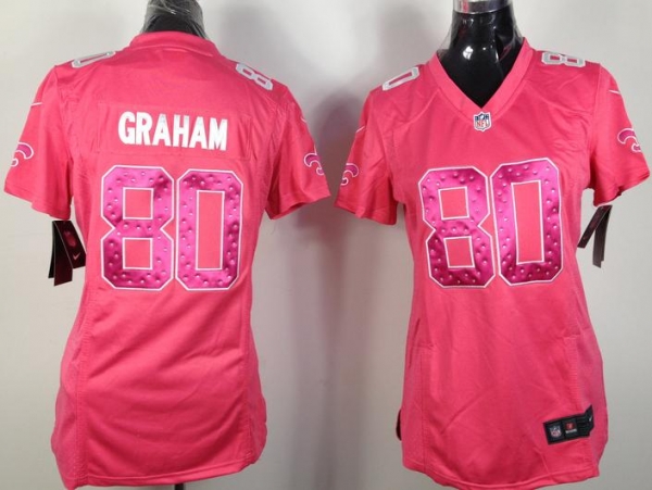 Cheap Women Nike New Orleans Saints #80 Jimmy Graham Pink NFL Jerseys