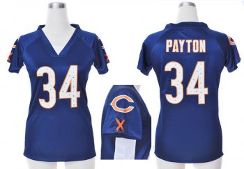 Cheap Women Nike Chicago Bears 34 Walter Payton Blue Womens Draft Him II Top Jerseys