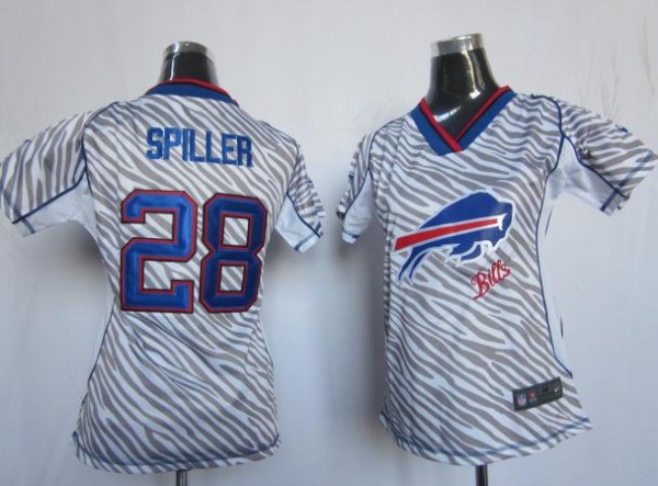 Cheap Women Nike Buffalo Bills 28 Spiller FEM FAN Zebra Nike NFL Jerseys