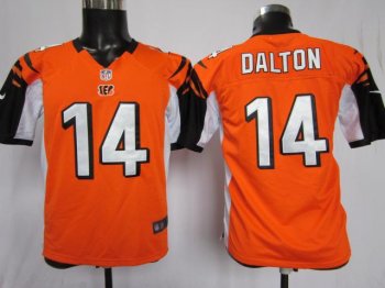 Kids Nike Cincinnati Bengals 14# Andy Dalton Orange Nike NFL Jerseys Cheap