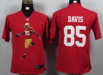 Kids Nike San Francisco 49ers 85 Davis Red Portrait Fashion Game Jerseys Cheap