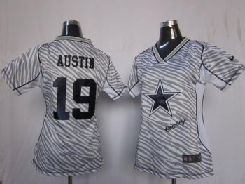 Cheap Women Nike Dallas Cowboys 19 Austin Women's FEM FAN Zebra Nike NFL Jerseys