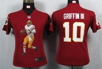 Cheap Women Nike Washington Red Skins 10 Griffin III Red Portrait Fashion Game Jerseys