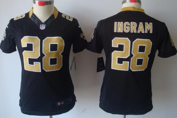 Cheap Women Nike New Orleans Saints 28 Mark Ingram Black Game LIMITED Nike NFL Jerseys